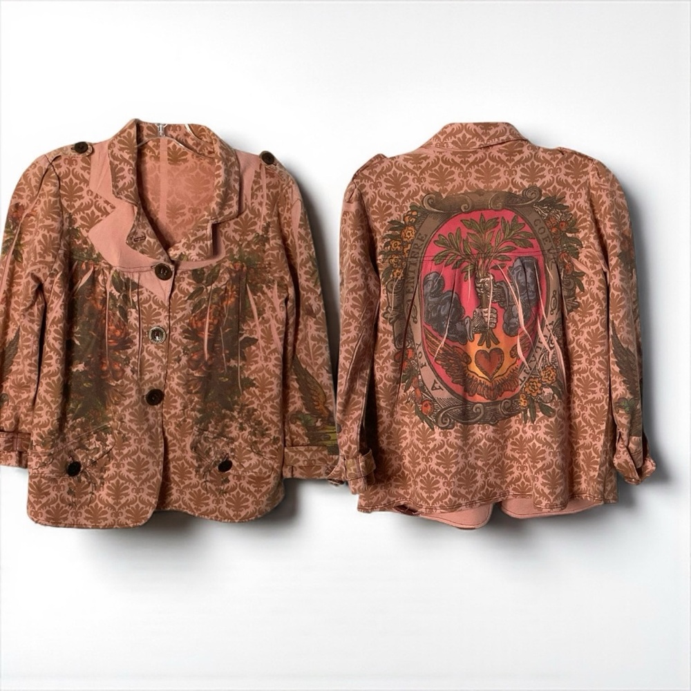 Butterfly Dropout Button Up Jacket Top Y2K Graphic